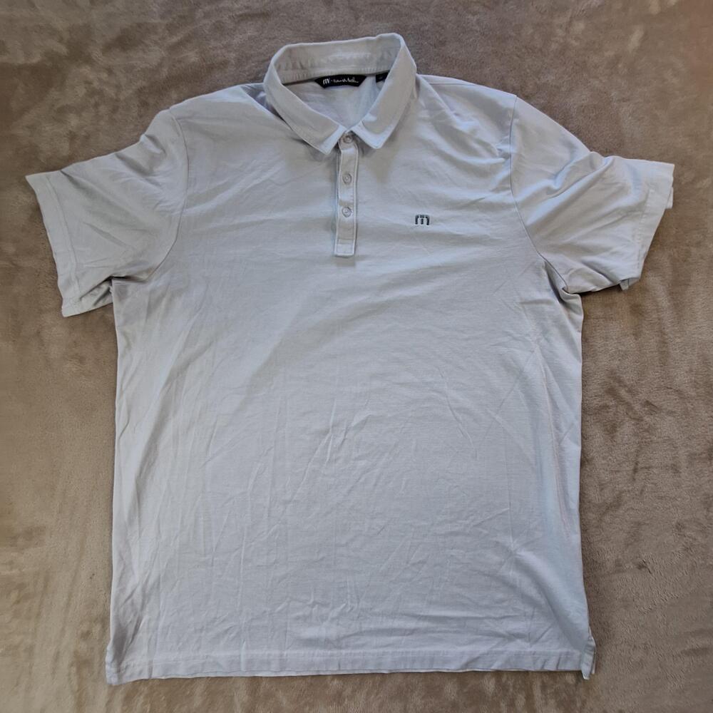 TravisMathew Polo Shirt Mens 2XL White Coors Light Golf Logo Short Sleeve
